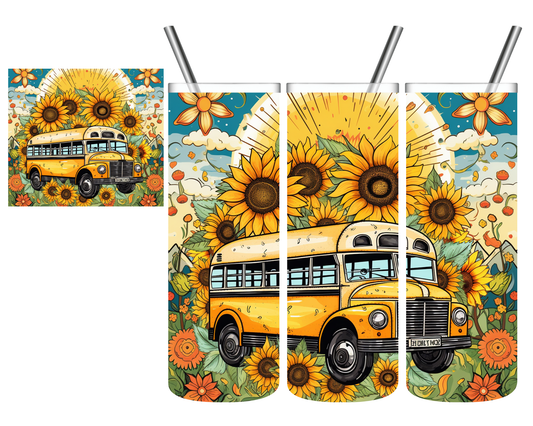 Floral School Bus Driver 20 oz Tumbler