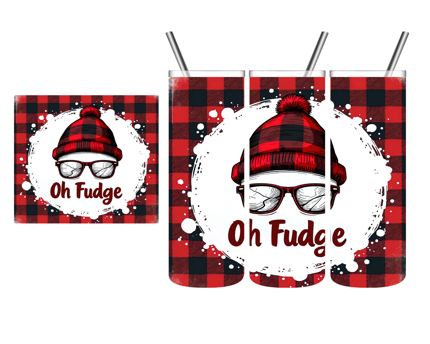Oh Fudge Plaid Christmas 20 oz Tumbler