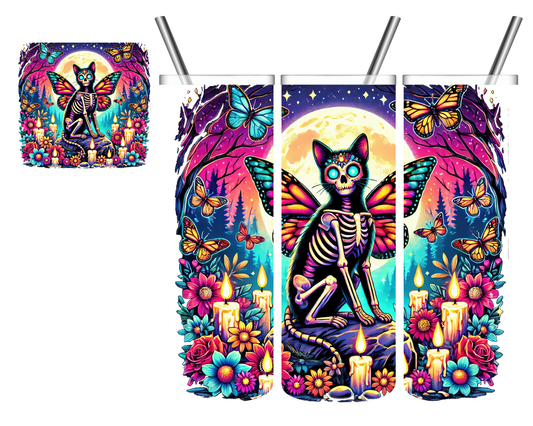 Skeleton Cat 20 oz Tumbler