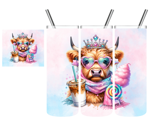 Princess Highland Cow 20 oz Tumbler