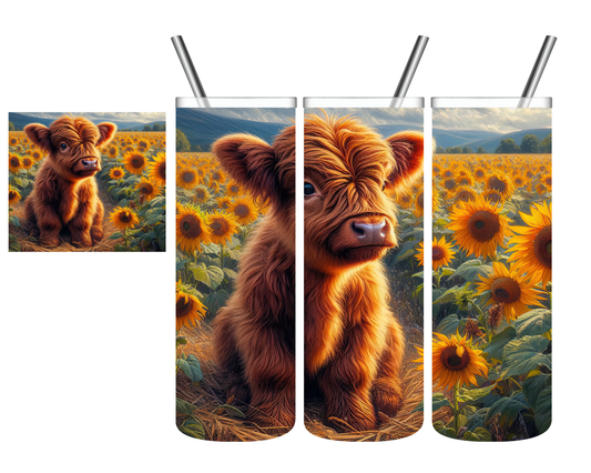 Sunflower Cow 20 oz Tumbler