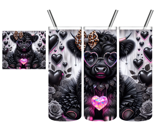 Black Tutu Highland Cow 20 oz Tumbler