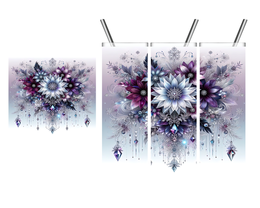 Purple Crystal Flowers 20 oz Tumbler