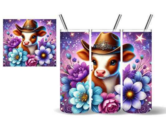 Cowgirl Highland Cow Western 20 oz Tumbler