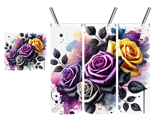 Watercolor Roses 20 oz Tumbler