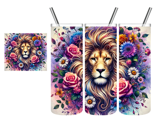 Floral Lion 20 oz Tumbler