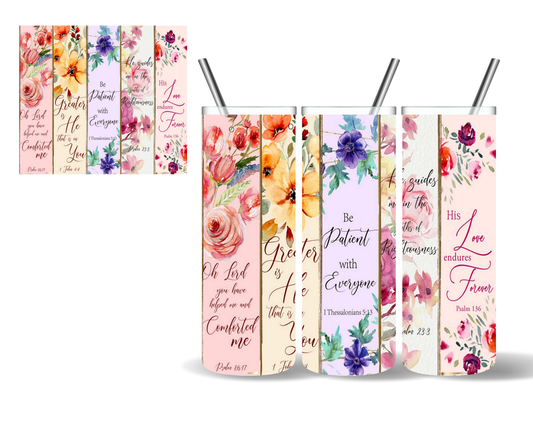 Floral Bible Verses Christian 20 oz Tumbler