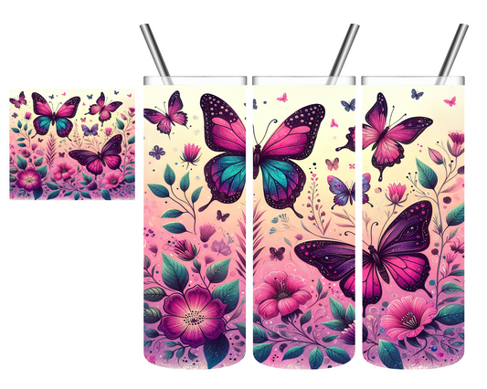 Ombre Butterflies 20 oz Tumbler