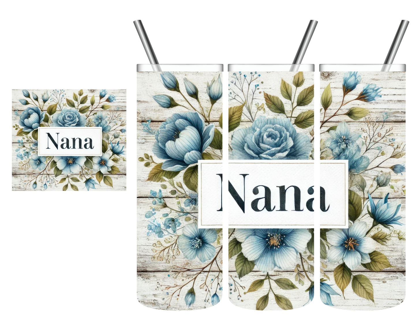 Blue Flowers Nana 20 oz Tumbler