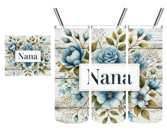 Blue Flowers Nana 20 oz Tumbler