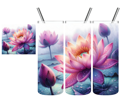 Raindrop Lotus Flower 20 oz Tumbler