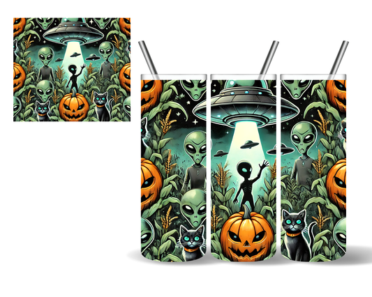 Pumpkin Alien Fall Spaceship 20 oz Tumbler