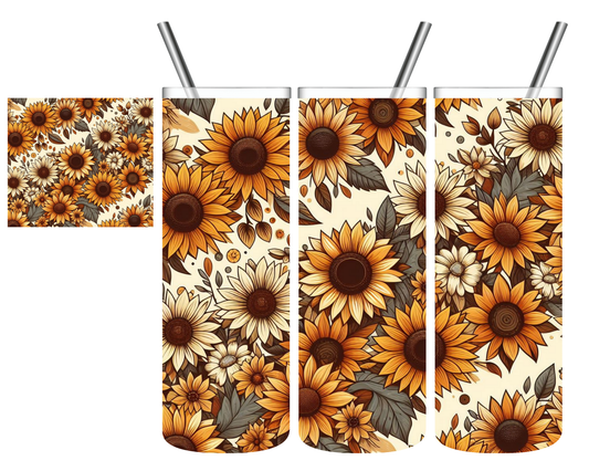 Vintage Boho Sunflowers 20 oz Tumbler