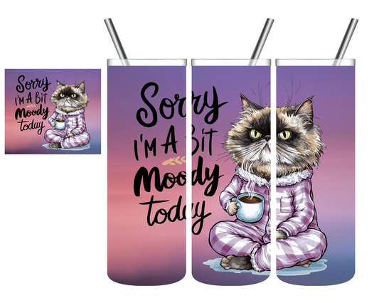 Sorry I'm a Bit Moody Today Cat 20 oz Tumbler