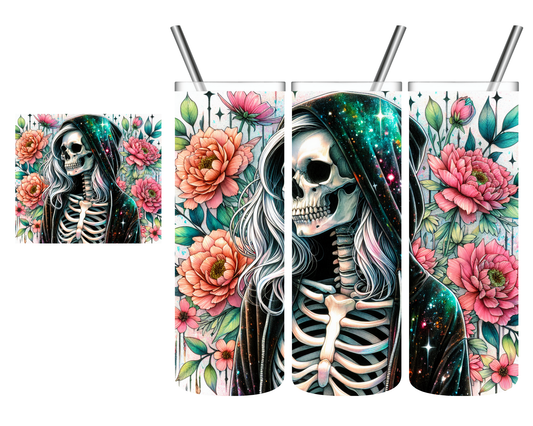 Floral Skeleton Woman 20 oz Tumbler