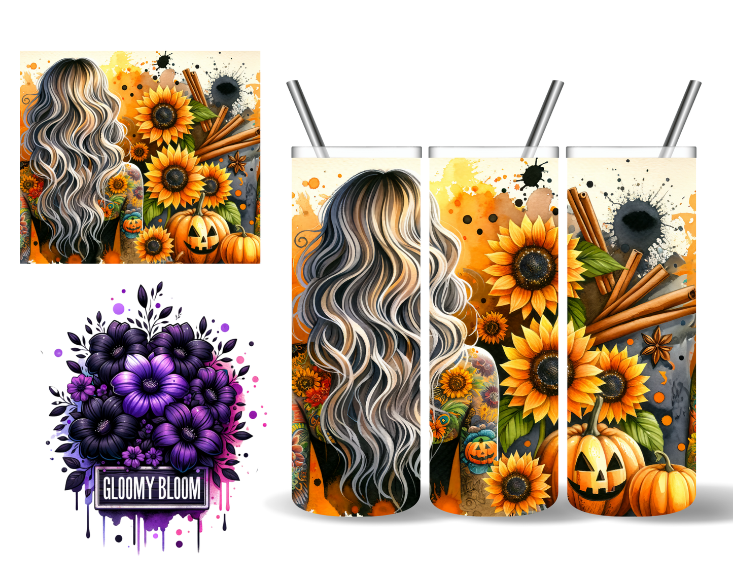 Tattooed Woman Fall Halloween 20 oz Tumbler