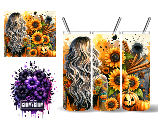 Tattooed Woman Fall Halloween 20 oz Tumbler