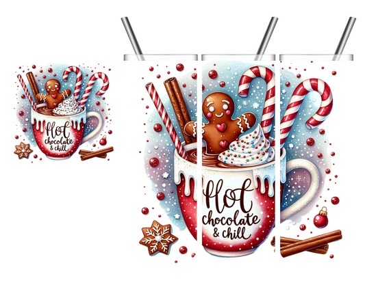 Hot Chocolate & Chill Gingerbread Man White 20 oz Tumbler