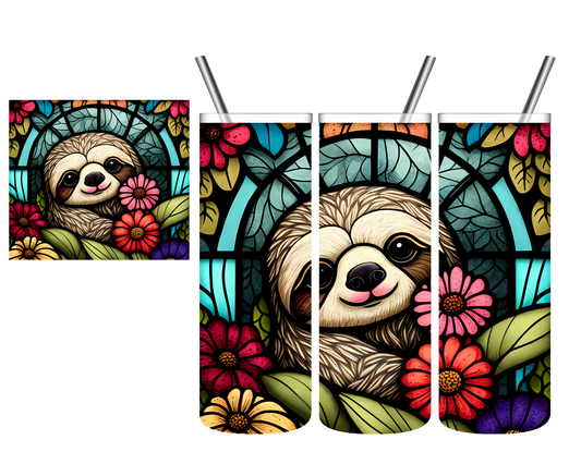 Sloth Stained Glass 20 oz Tumbler