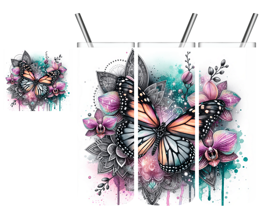 Mandala Butterfly 20 oz Tumbler