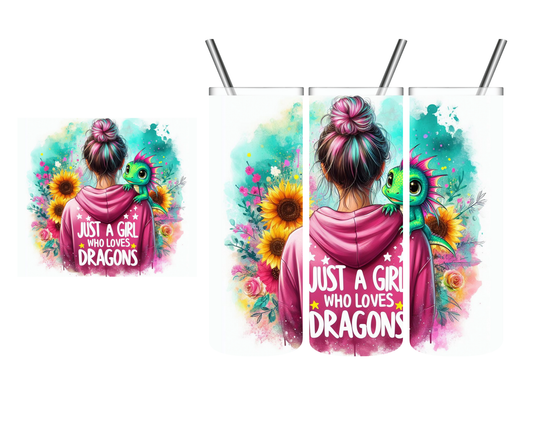 Just a Girl Who Loves Dragons 20 oz Tumbler