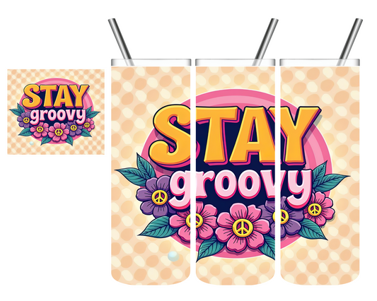 Stay Groovy Retro Flowers 20 oz Tumbler