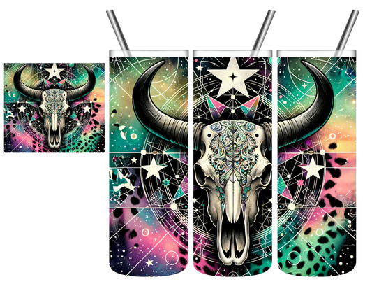 Galaxy Cow Skull 20 oz Tumbler