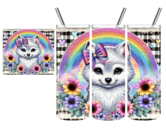 Baby Wolf Rainbow 20 oz Tumbler