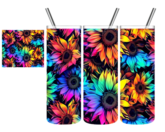Rainbow Sunflowers 20 oz Tumbler
