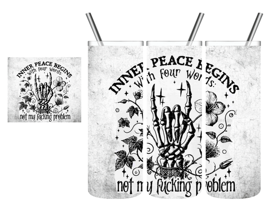 Inner Peace Begins Skeleton 20 oz Tumbler