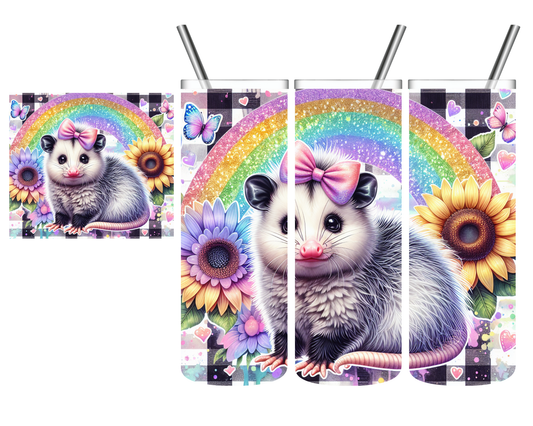 Baby Opossum Rainbow 20 oz Tumbler