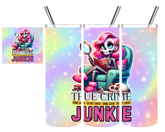 True Crime Junkie Skeleton 20 oz Tumbler