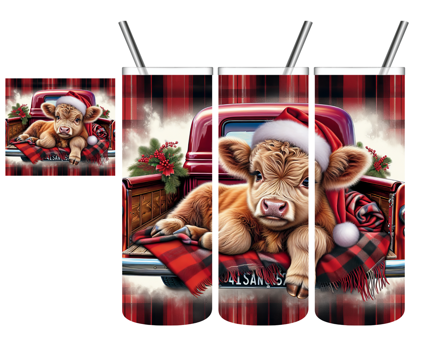 Plaid Christmas Highland 20 oz Tumbler