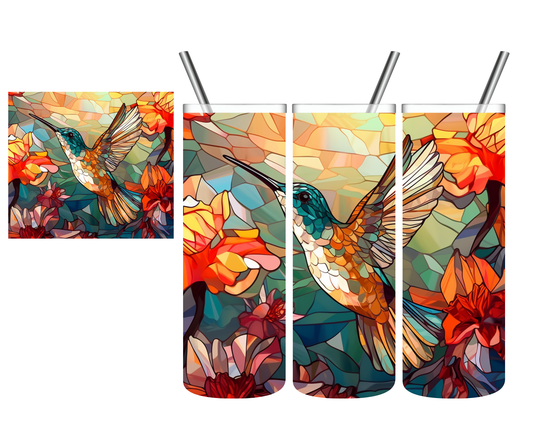 Stained Glass Hummingbird 20 oz Tumbler