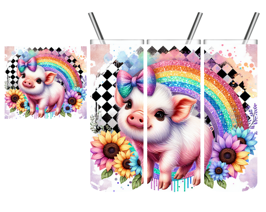 Baby Pig Rainbow 20 oz Tumbler