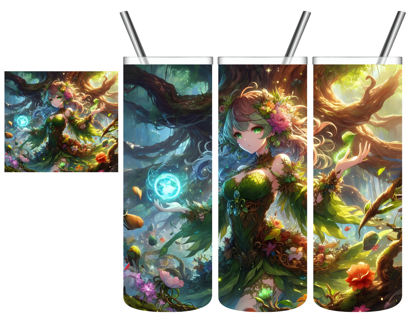 Elements Anime Earth Woman 20 oz Tumbler