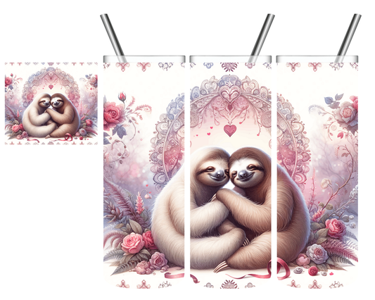 Sloth Love Couple 20 oz Tumbler