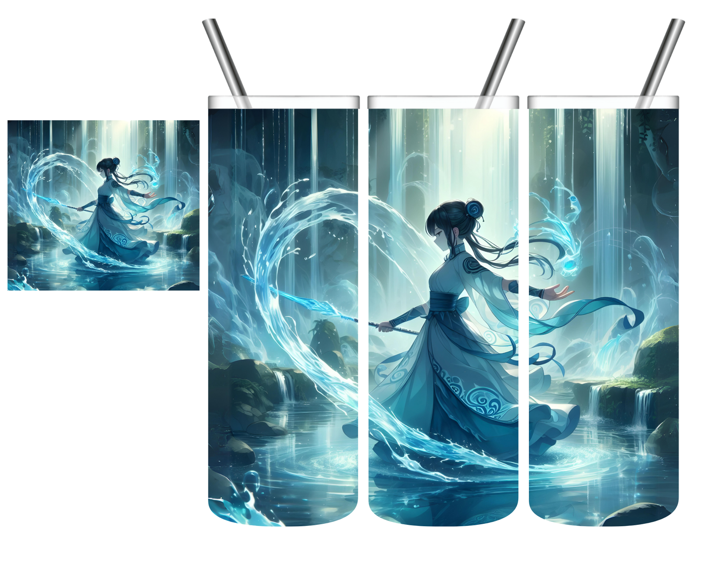 Elements Anime Water Woman 20 oz Tumbler