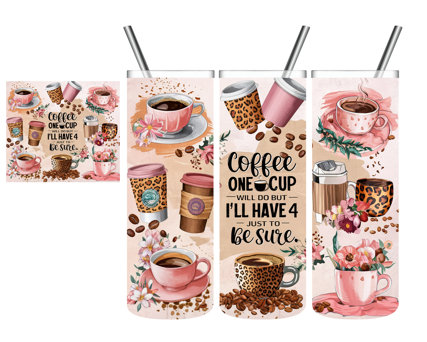 4 Cups of Coffee 20 oz Tumbler