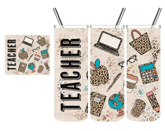 Leopard Teacher 20 oz Tumbler