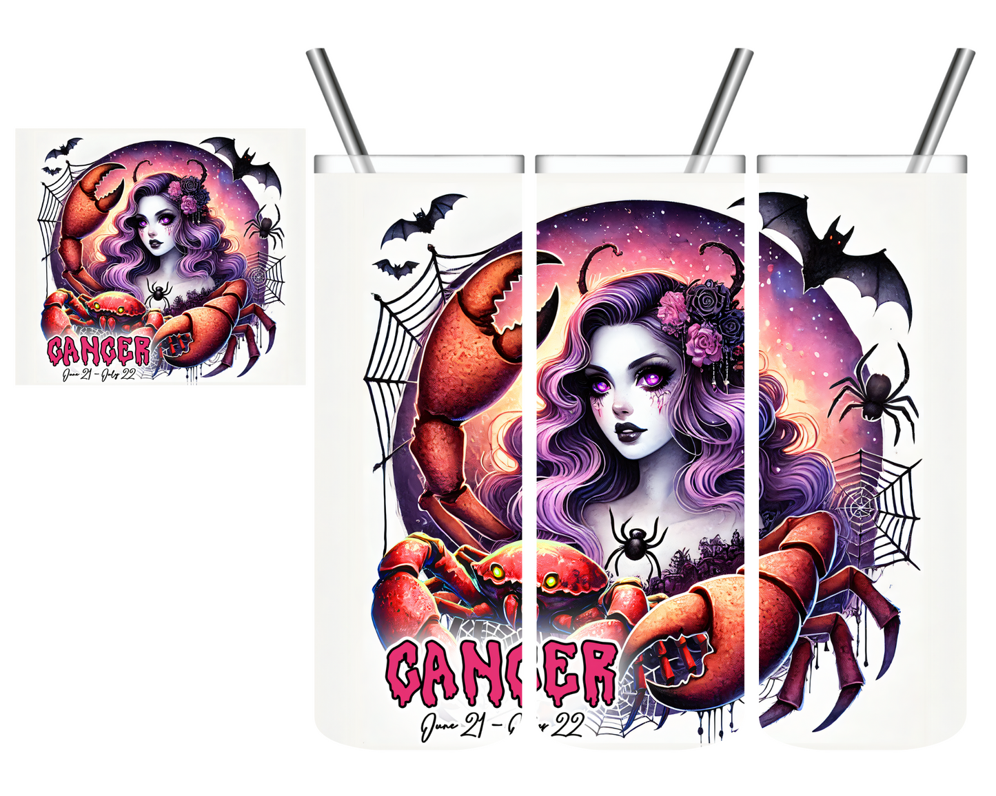 Halloween Cancer Zodiac Sign Celestial 20 oz Tumblers