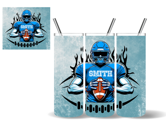 Personalized Football Player Tumblers (6 color choices)