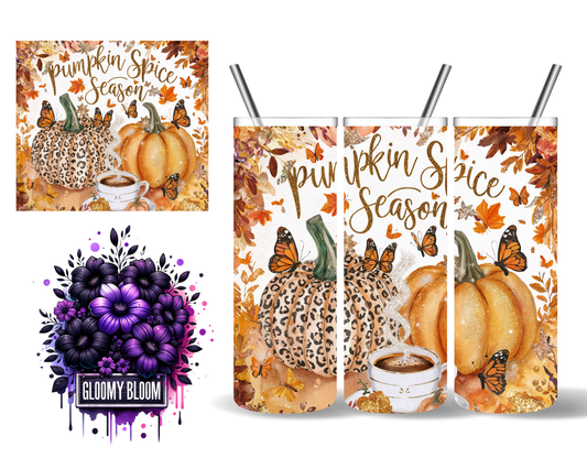Pumpkin Spice Season Leopard Pumpkin Fall 20 oz Tumbler