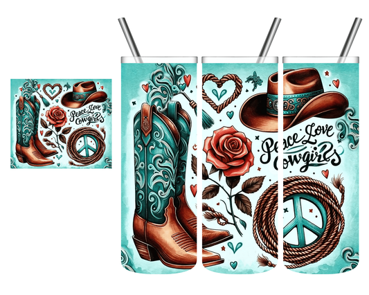 Peace Love Cowgirl 20 oz Tumbler