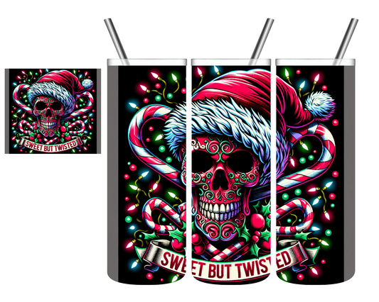 Sweet But Twisted Christmas Skull 20 oz Tumbler