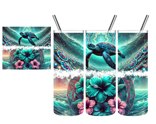 Sea Turtle Split Ocean 20 oz Tumbler