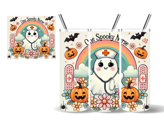 One Spooky Nurse Ghost Halloween 20 oz Tumbler