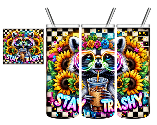 Retro Stay Trashy Raccoon 20 oz Tumbler