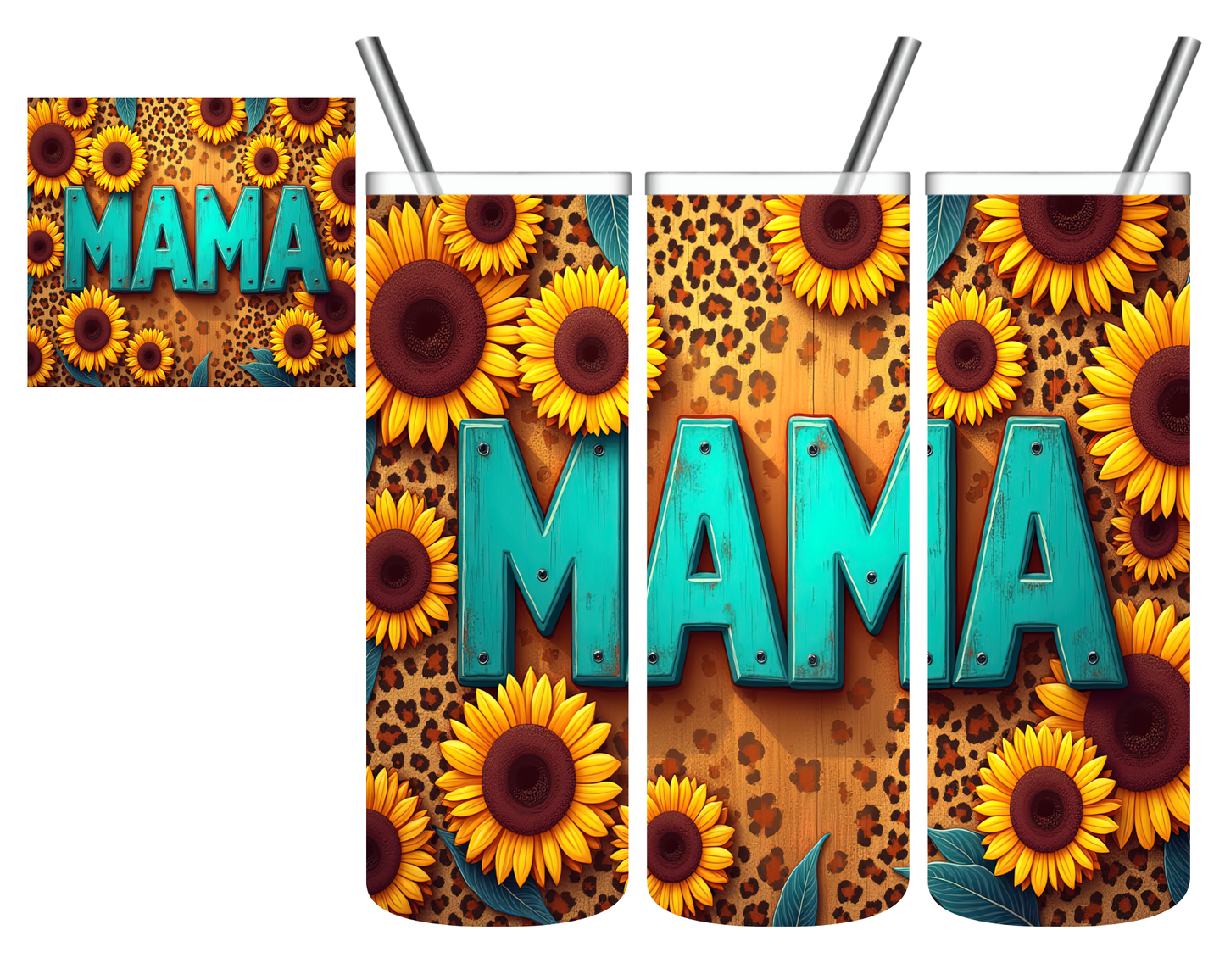 Teal Mama Sunflower 20 oz Tumbler
