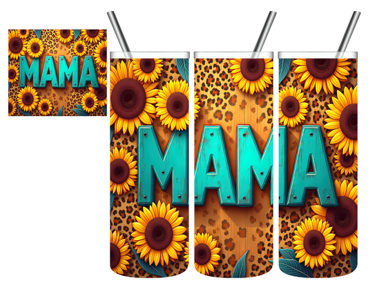 Teal Mama Sunflower 20 oz Tumbler